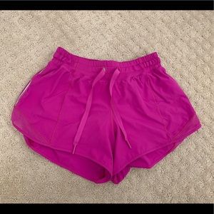fuchsia colored lululemon shorts
